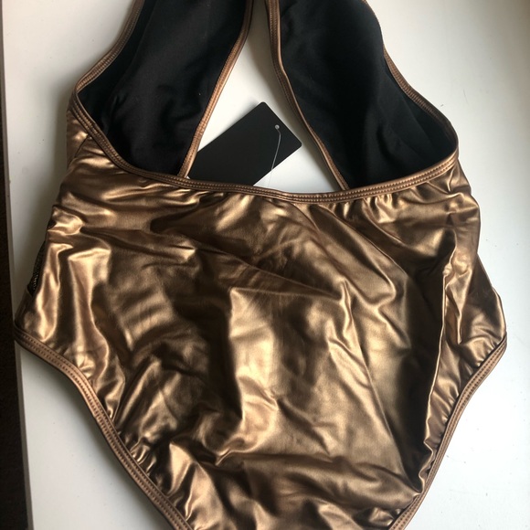 MADE IN 🇺🇸 Matte Gold One Piece Swimsuit. - Picture 7 of 9